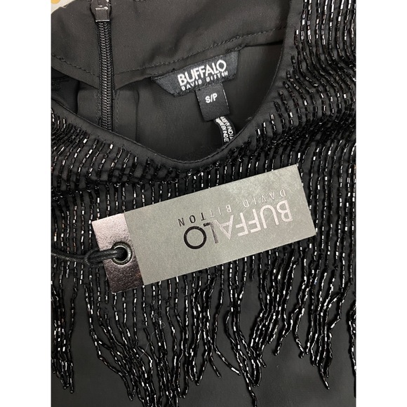 🆕 BUFFALO DAVID BITTON Beaded Black Formal Blouse - Picture 5 of 6